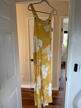 Yellow Floral Overalls